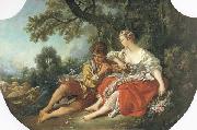 Francois Boucher Shepherd Piping to a Shepherdess oil painting reproduction